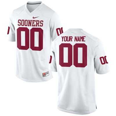 Mens Oklahoma Sooners 2015 Nike White Customized Replica Football Jersey